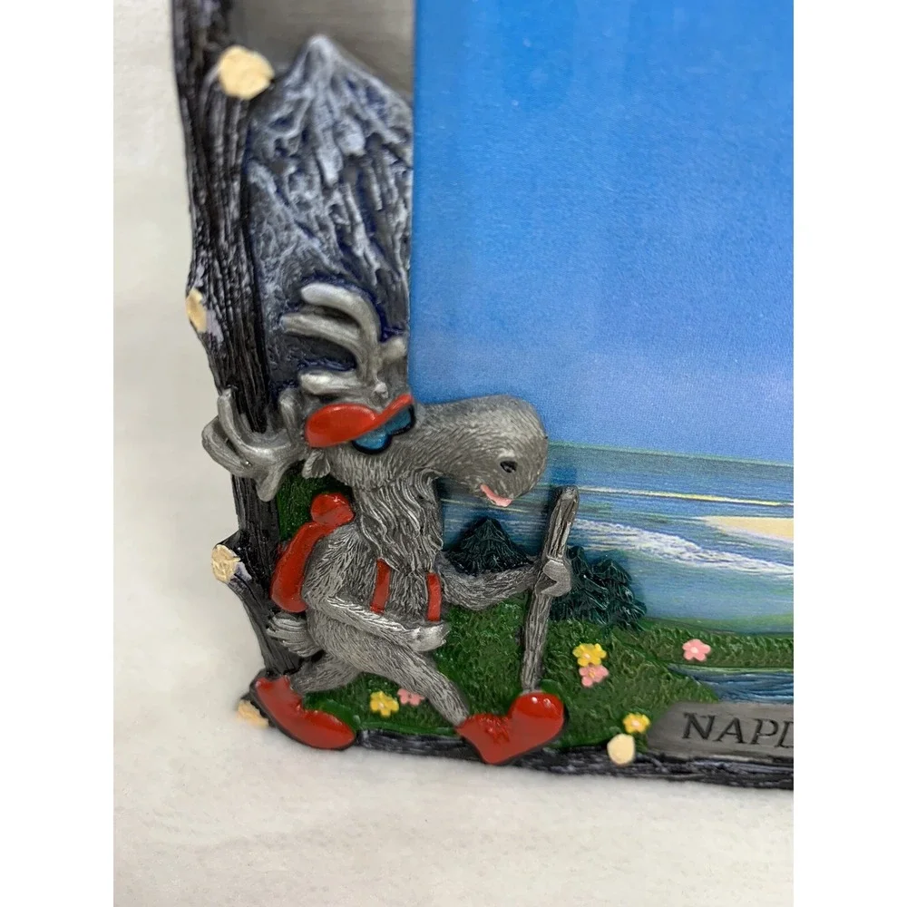 Naples Maine Moose Hiking Canoe Rustic Pewter‎ Frame Woodland Cabin Lodge Woods